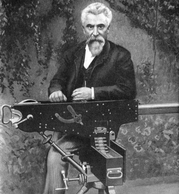 Hiram Maxim and his gun