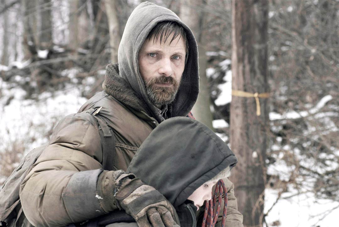 Viggo Mortensen with Kodi Smit-McPhee in The Road