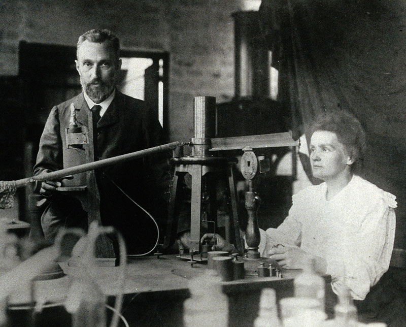 Pierre and Marie Curie in their lab Pierre and Marie Curie in their lab