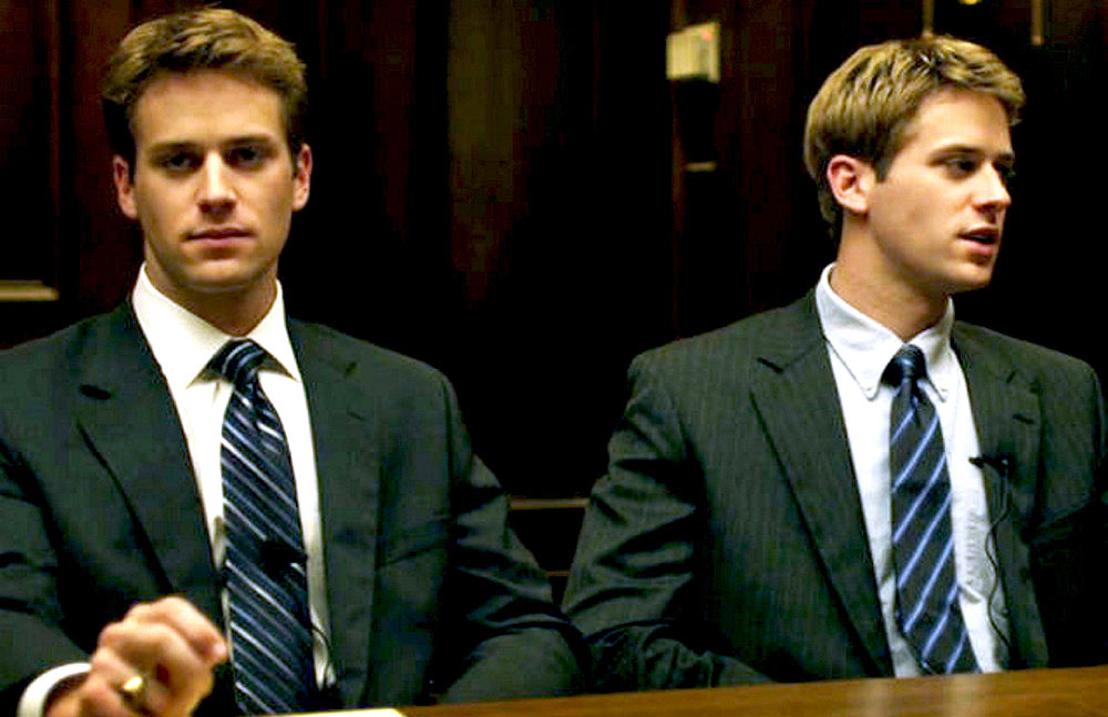 Armie Hammer (and maybe Josh Pence) as the Winklevoss twins in [em]The Social Network[/em]