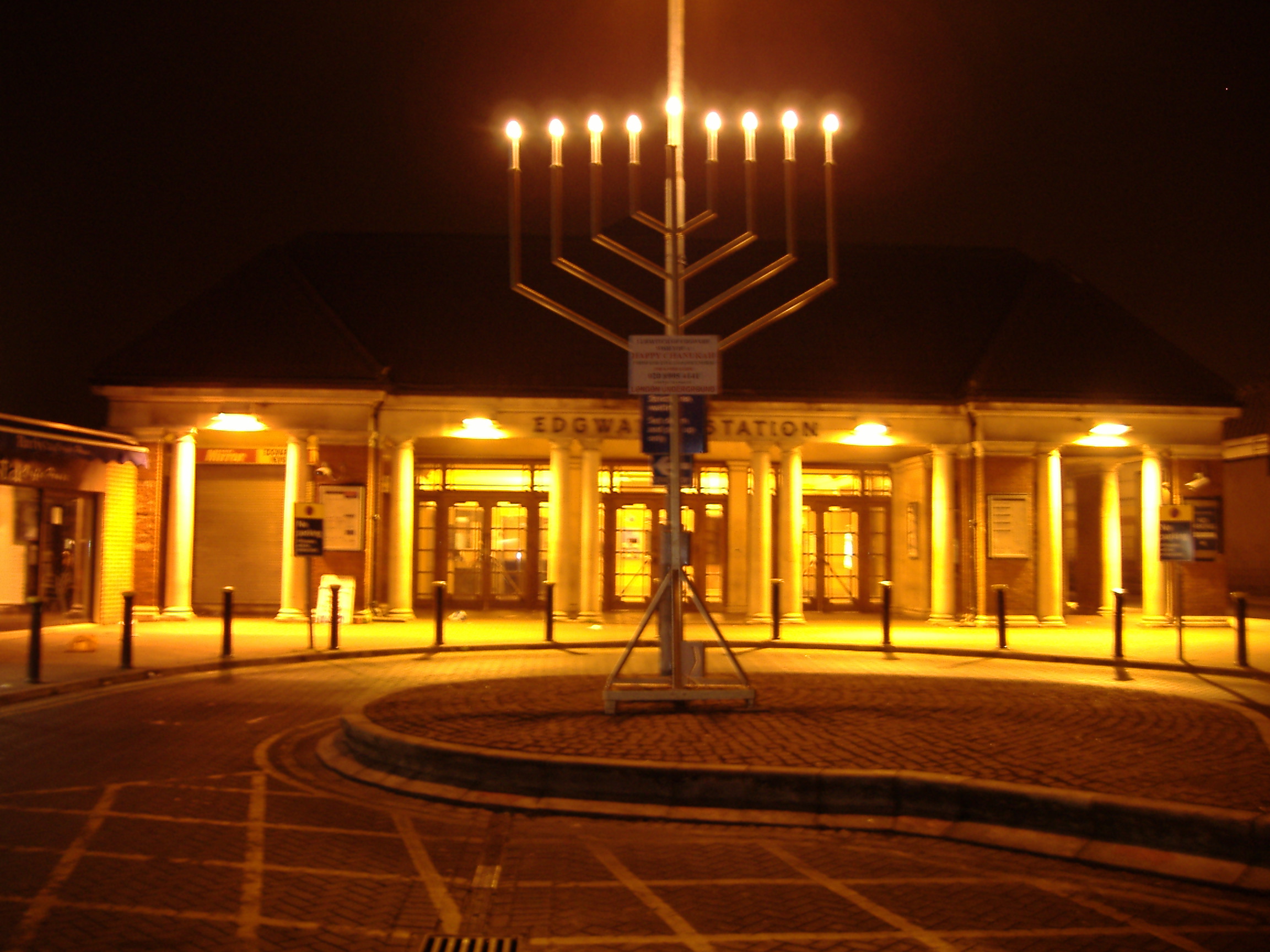 Menorah in Edgware, north of Hendon