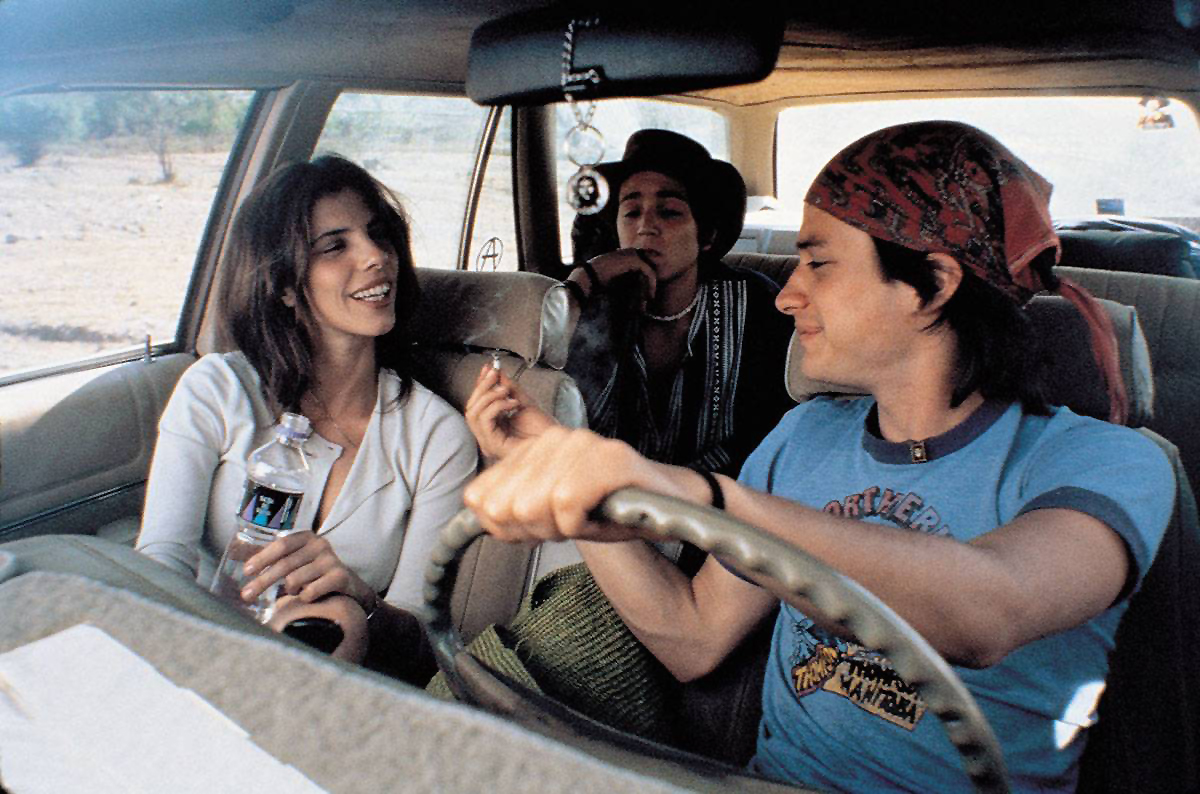 Maribel Verdú, Diego Luna, and Gael García Bernal in <em>Y Tu Mamá También</em>