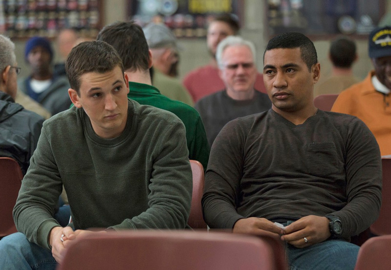 Miles Teller and Beulah Koale in <em>Thank You For Your Service</em>