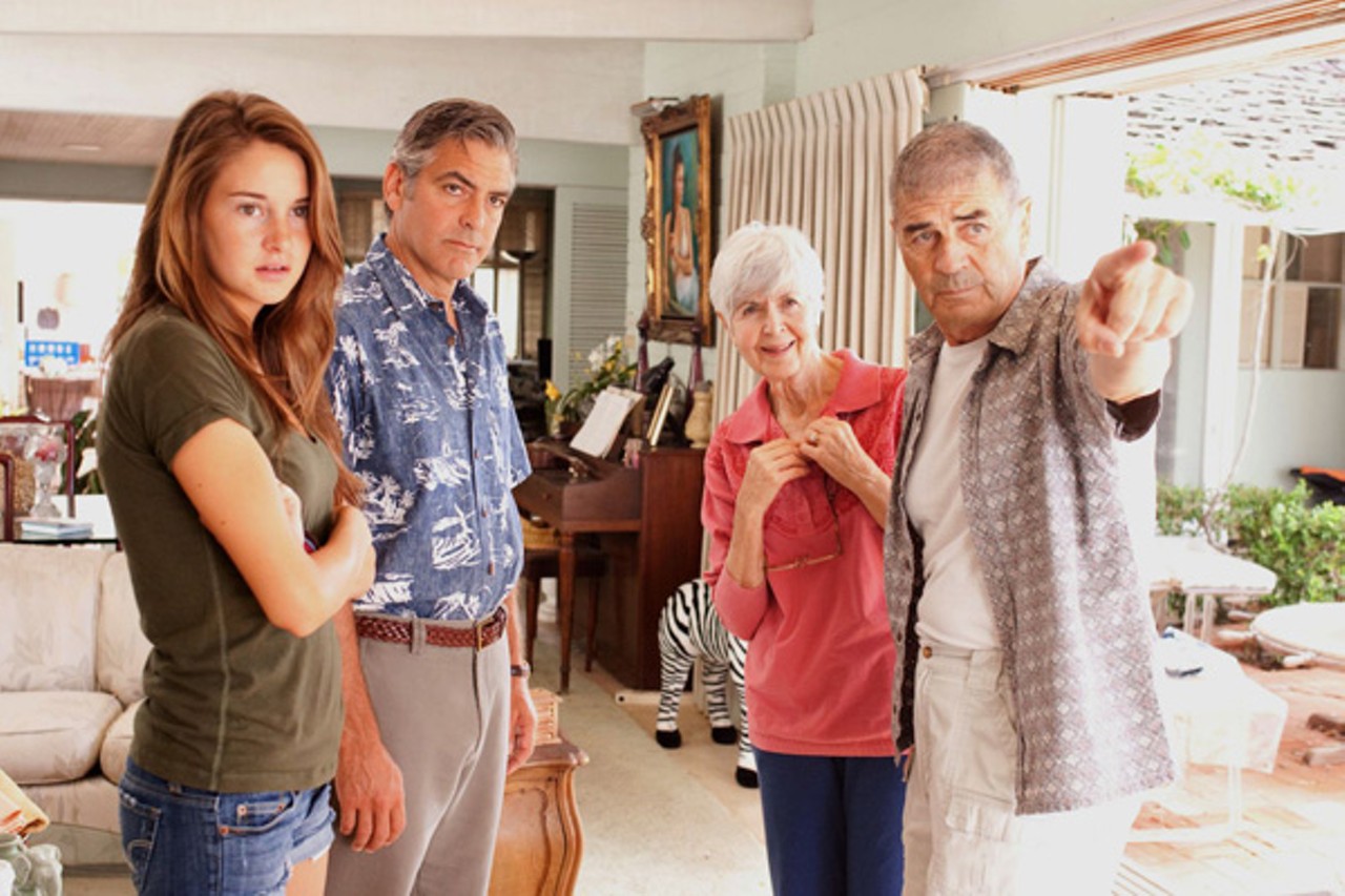 Shailene Woodley, George Clooney, Barbara L. Southern, and Robert Forster star in <em>The Descendants</em>