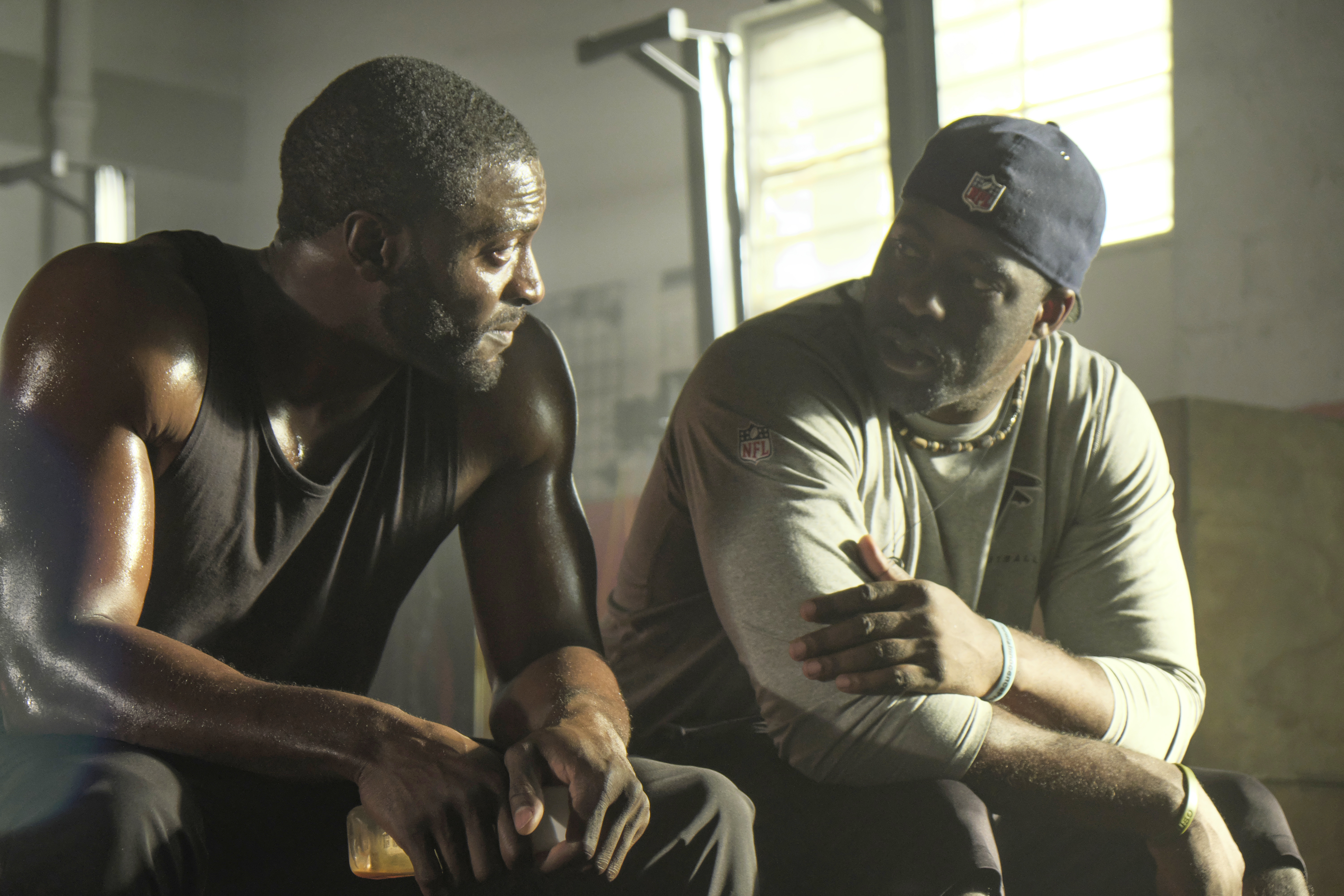 Actor Aldis Hodge with Brian Banks