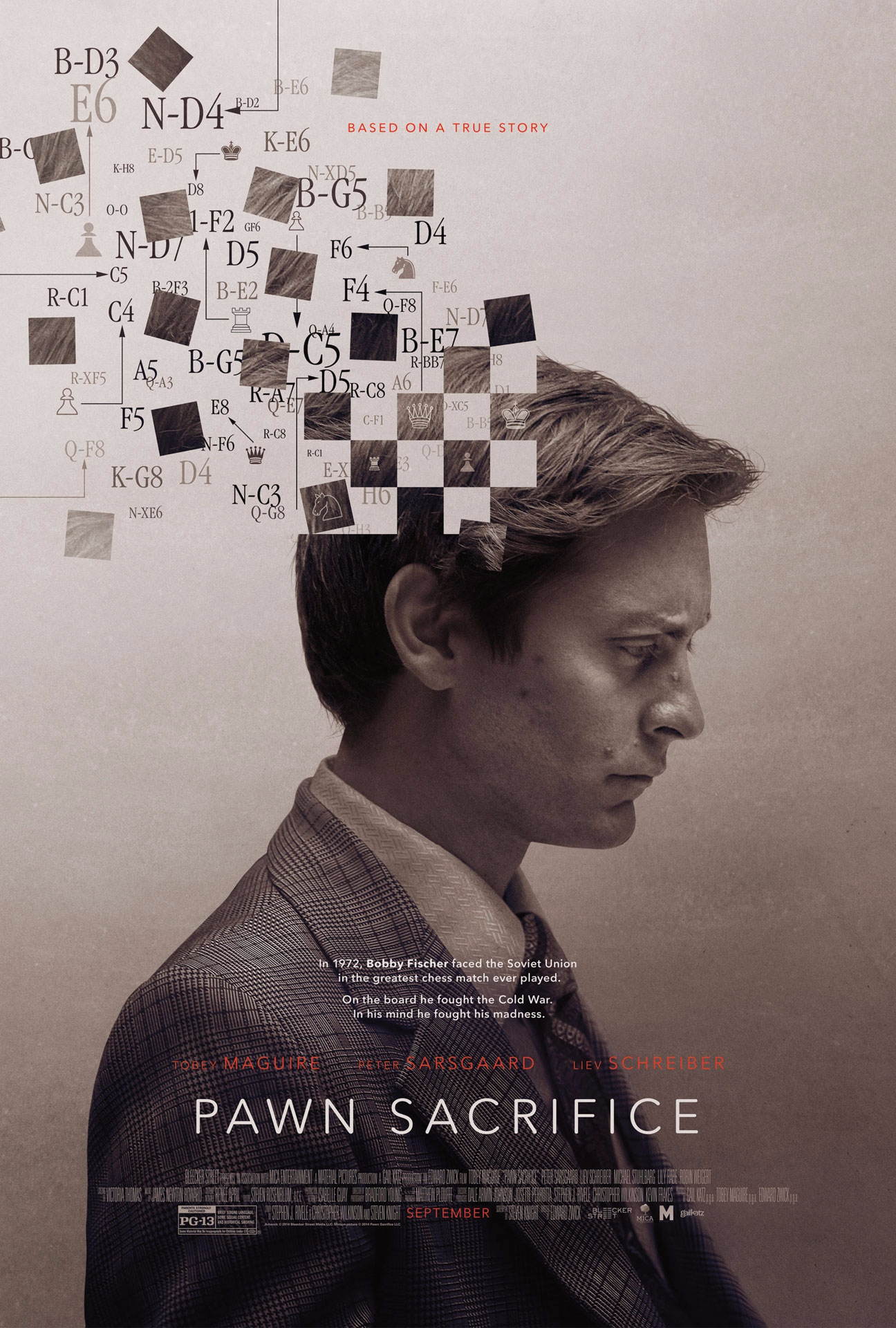 Pawn Sacrifice-Tobey Maguire-Bobby Fischer Storyline-DVD-Brand  New-FactorySealed